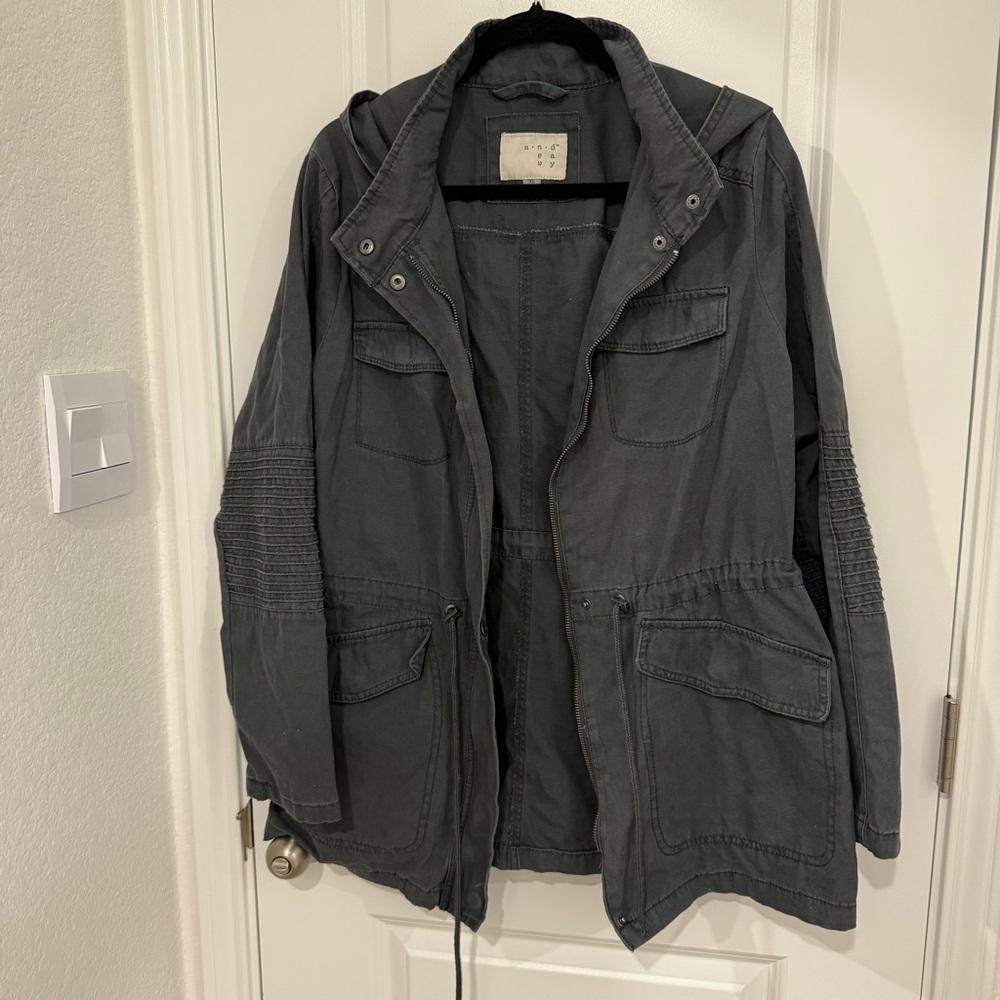 a new day Charcoal Utility Jacket Size XL Fall Winter - Picture 2 of 10